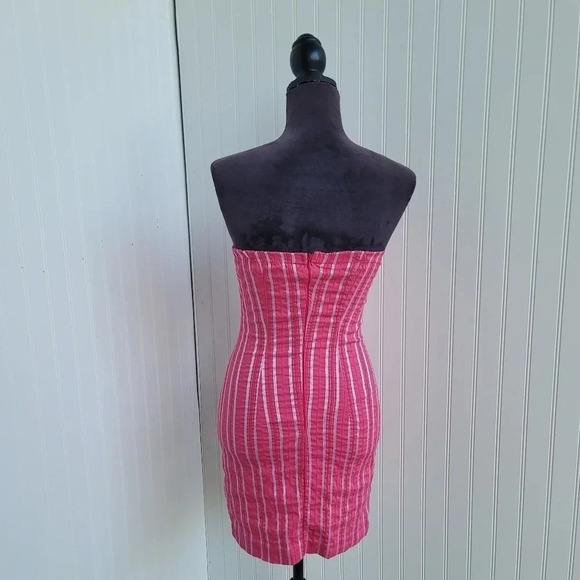 Momoco Dress Women Pink Strapless Short Stretch Casual Basic Zip Eur 36 Lined XS - Picture 2 of 9